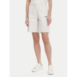 adidas Бермуди Pinstripe JC7684 Бял Loose Fit