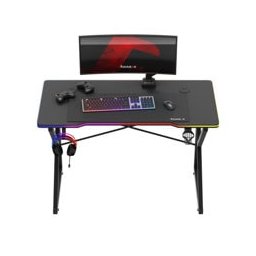 Гейминг бюро Huzaro Hero 1.7 RGB, карбоново покритие, 120 x 60 cm, до 50 кг. натоварване, RGB подсветка, черно