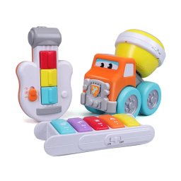 Bburago Junior - Комплект Drive 'N Rock строителен камион с батерии, с 3 инструмента 095062