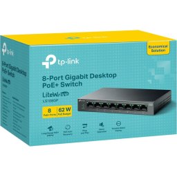 Комутатори TP-Link LS108GP - 8-Port Gigabit Desktop Switch PoE+