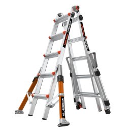 Телескопична алуминиева стълба Little Giant Conquest 2.0 PRO M22, с обезопасителни релси, 4x5 стъпала