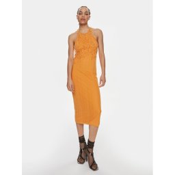 Patrizia Pepe Коктейлна рокля 2A2735/K186-R824 Оранжев Slim Fit