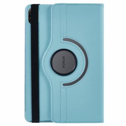 Кожен калъф за Honor Pad X8a с въртяща поставка - светло син