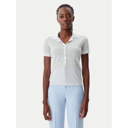 Patrizia Pepe Тениска с яка и копчета 8K0279/K128-W180 Сребрист Regular Fit