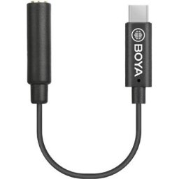Адаптер BOYA 3.5mm TRS женски към USB-C мъжки, 6cm, BY-K4