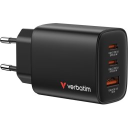 Зарядно устройство Verbatim Essentials GaN Charger 65W EU plug Black