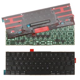 Клавиатура за лаптоп Apple, съвместима със серия Apple Macbook Pro A1707, черна, без рамка, голям Enter, с подсветка
