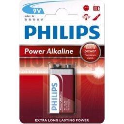 Philips Power Alkaline батерия 9V (E), 1-blister