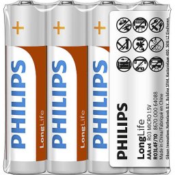 Philips Longlife батерия R03 AAA (E), 4-foil