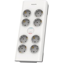PHILIPS Surge protector 8 outlets 900J of surge protection 3680W 16A Automatic safety shutter