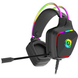 CANYON Darkless GH-9A, RGB gaming headset with Microphone, Microphone frequency response: 20HZ~20KHZ, ABS+ PU leather, USB*1*3.