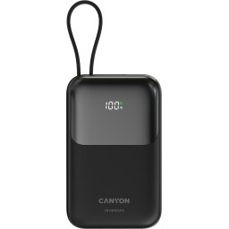 CANYON power bank OnPower 101 built-in cable 10000 mAh PD22.5W Black