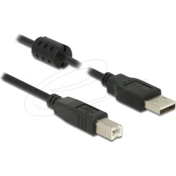 Кабел Delock USB-A към USB-B, 1.0m, черен
