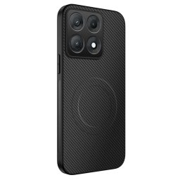 Гръб от силикон и пластмаса с карбонова текстура за Motorola Edge 70 Max 5G - черен