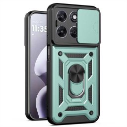Хибриден гръб със стойка и слайдър за камера за Motorola G57 Power 5G - зелен