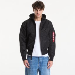 Яке Alpha Industries MA-1 Zip Hood Backprint Black/ Reflective XL
