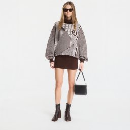 Облекло MM6 Mini Dress Brown/ Off White S