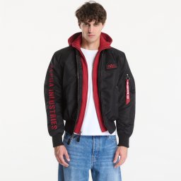 Яке Alpha Industries MA-1 D-Tec Sleeve Embroidery Black/ Red M