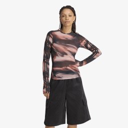 Тениска adidas Graphic Mesh T-Shirt Vermillion/ Crystal Linen/ Aurora Coffee XL