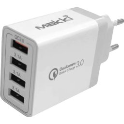 Makki бързо зарядно Fast Charger - QC3.0+3xUSB 30W White - MAKKI-QC48W4