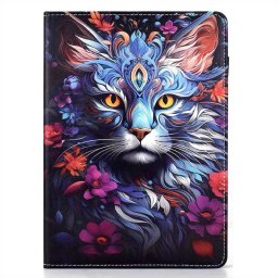Кожен калъф за Samsung Galaxy Tab S10 FE/S10 Lite/S9 FE/S9 - с котка