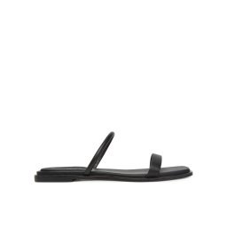 Calvin Klein Чехли Flat Sandal Squared 2-Bar Lth HW0HW02532 Черен