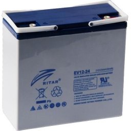 Оловна Батерия за електрически колички RITAR (EV12-24) AGM 12V/24Ah - 182x78x170 mm