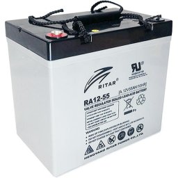 Оловна AGM Deep cycle Батерия за соларни системи RITAR (DC12-55) 12V/55Ah - 229x138x211 mm