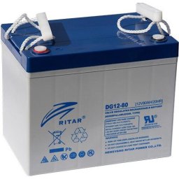 Оловна гелова батерия За соларни системи RITAR (DG12-80) 12V/80Ah - 260x169x211 mm