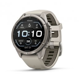 Garmin fēnix® 9 Pro - 43 мм Titanium с Fog Grey/Dark Sandstone силиконова каишка