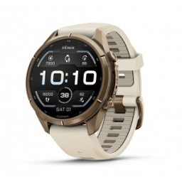 Garmin fēnix® 9 Pro - 43 мм Autumn Gold Titanium с Cream/French Gray силиконова каишка