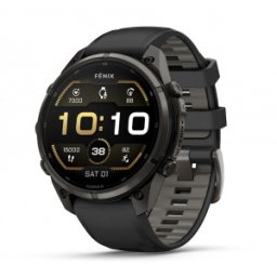 Garmin fēnix® 9 Pro - 47 мм Carbon Gray DLC Titanium с Black/Pebble Grey силиконова каишка