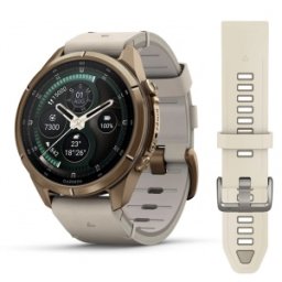 Garmin fēnix® 9 Pro, inReach® - 43 мм Autumn Gold Titanium с Bone кожена каишка