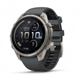 Garmin fēnix® 9 Pro, inReach® - 47 мм Titanium с Graphite/Black силиконова каишка