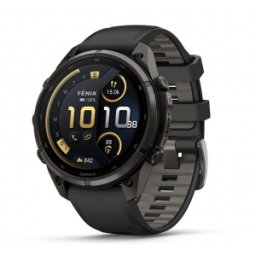 Garmin fēnix® 9 Pro, inReach® - 47 мм Carbon Gray DLC Titanium с Black/Pebble Grey силиконова каишка