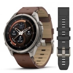 Garmin fēnix® 9 Pro, inReach® - 47 мм Titanium с Walnut кожена каишка