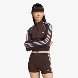 Суитшърт adidas Essentials 3 Stripes Seamless Tracktop Aurora Coffee S