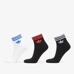 Чорапи adidas 3-Stripes Ankle Socks 3 Pairs Black/ White/ Lucid Red S