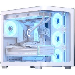 Kутия AeroCool P500C-G-WT-v1 - 4x 120 mm Infinity Mirror A-RGB