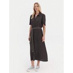 Roxy Рокля тип риза Island Escape Solid ERJWD03884 Сив Regular Fit