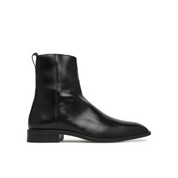 Calvin Klein Ботуши Slim Clean Zip Boot Lth HM0HM02007 Черен