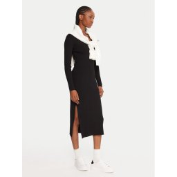 Lacoste Плетена рокля EF4175 Черен Slim Fit