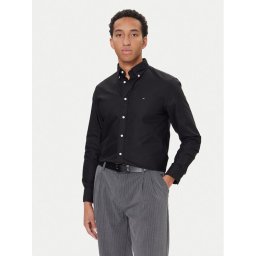 Tommy Hilfiger Риза Solid Heritage MW0MW35774 Черен Regular Fit