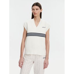 adidas Пуловер 3-Stripes JJ3486 Бял Loose Fit