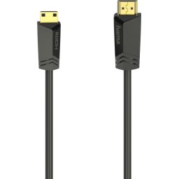 Кабел HAMA HDMI мъжко - mini HDMI мъжко, 1.5 м, позл.конектори