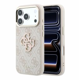 Кейс Guess за iPhone 18 Pro / 17 Pro, PU 4G Resin Metal Logo Case - Розов