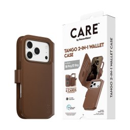 Кейс CARE by PanzerGlass за iPhone 18 Pro/17 Pro, Tango 2-in-1 Wallet Brown w. MagSafe