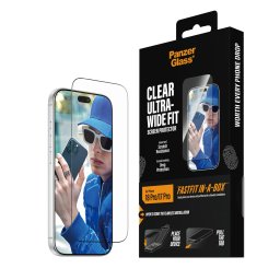 Стъклен протектор PanzerGlass за iPhone 18 Pro/17 Pro, Ultra-Wide Fit w. FASTFIT IN-A-BOX