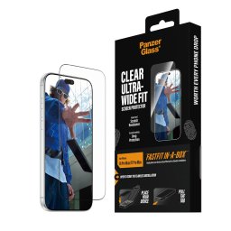 Стъклен протектор PanzerGlass за iPhone 18 Pro Max/17 Pro Max, Ultra-Wide Fit w. FASTFIT IN-A-BOX