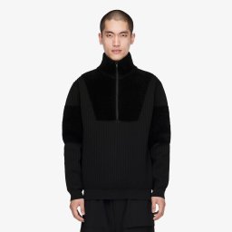 Пуловер Y-3 Knitted Panel Blocked Half Zip UNISEX Black M